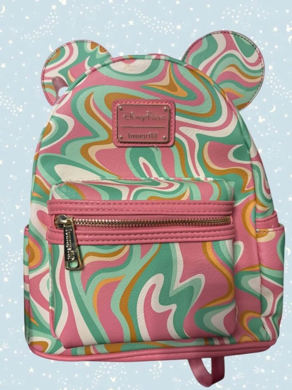 Loungefly Disney Parks Mickey Mouse Ear Swirl Mini Backpack